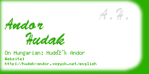 andor hudak business card